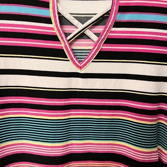 Bobbie Brooks Short Sleeve Striped Tee Size Large - Picture 2 of 4